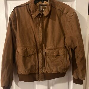 VTG G-III Leather Bomber Jacket Small Brown Flight Map Lined Global Identity G3